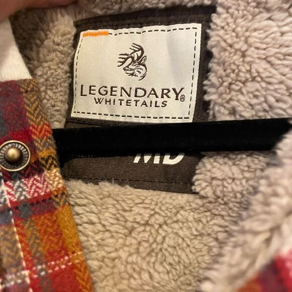 Legendary Whitetails Men’s Sherpa Flannel Hooded Autumn Colors Jacket M - Picture 10 of 16